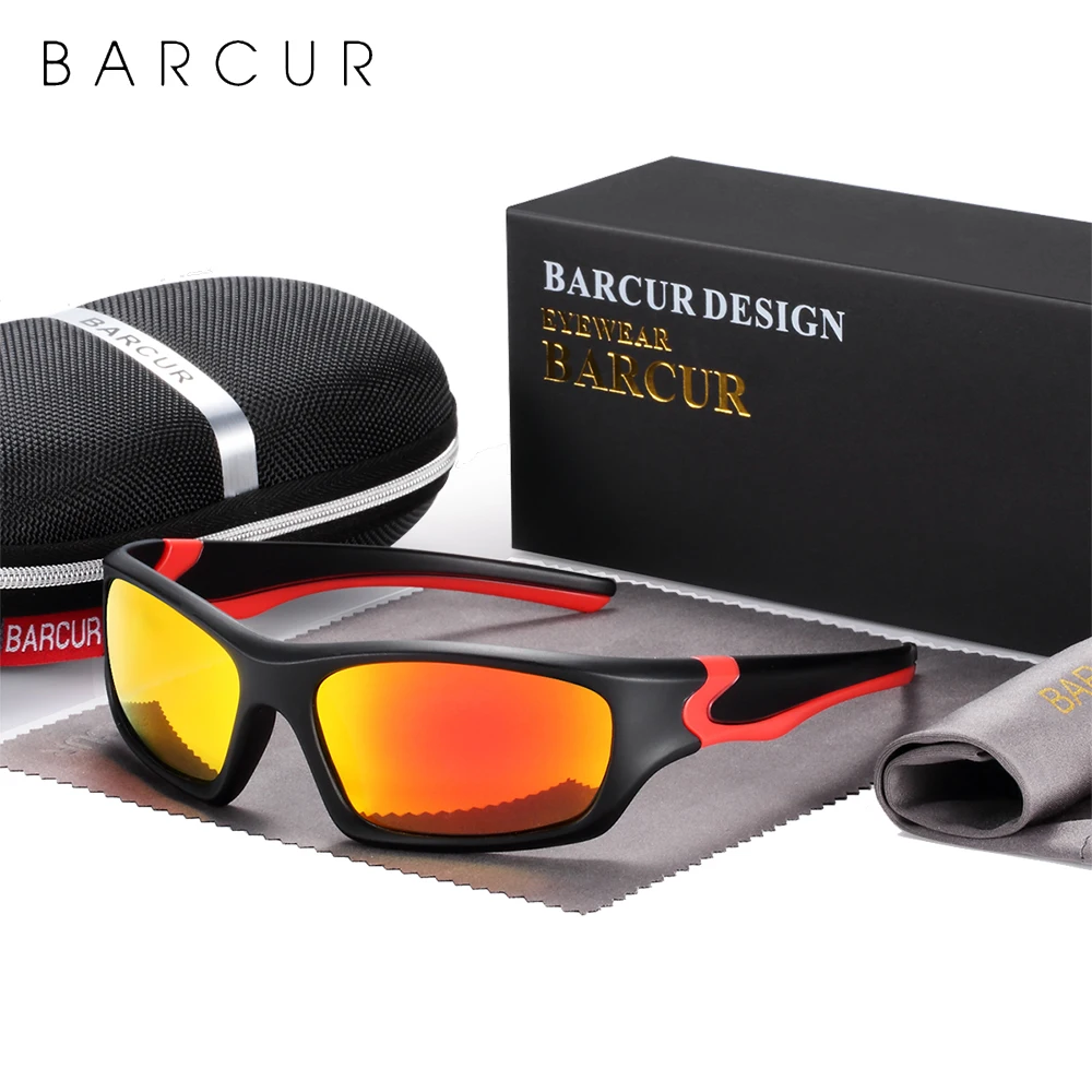

BARCUR TR90 Sport Trendy Sunglasses Men 2020 Polarized Sun glasses for Men Fashion Glasses