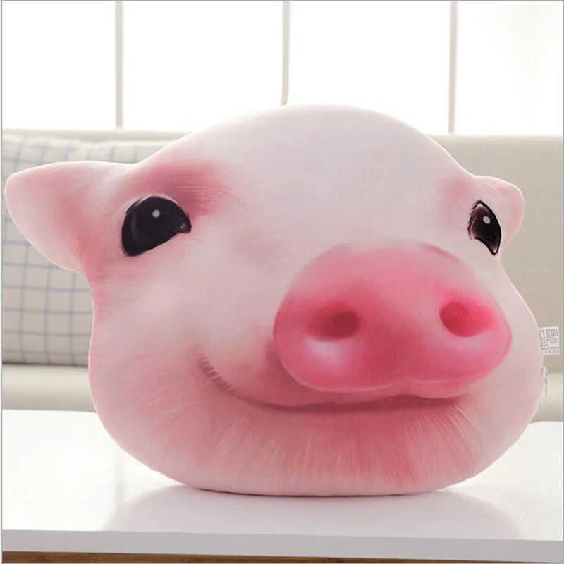 

Simulation pig head pillow 3d plush dolls cute pig dolls