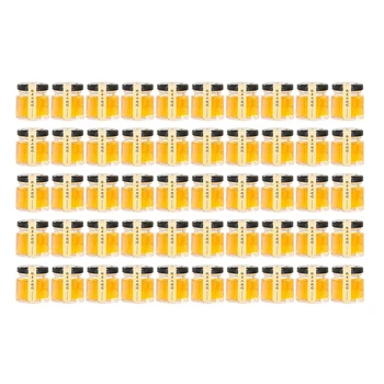 

50Pcs 5.1 X 4.8cm 45ml Hexagon Glass Spice Jar Crafts Canning Jar For Jam Honey Jelly Kitchen Storage Jars bottles - Transparent