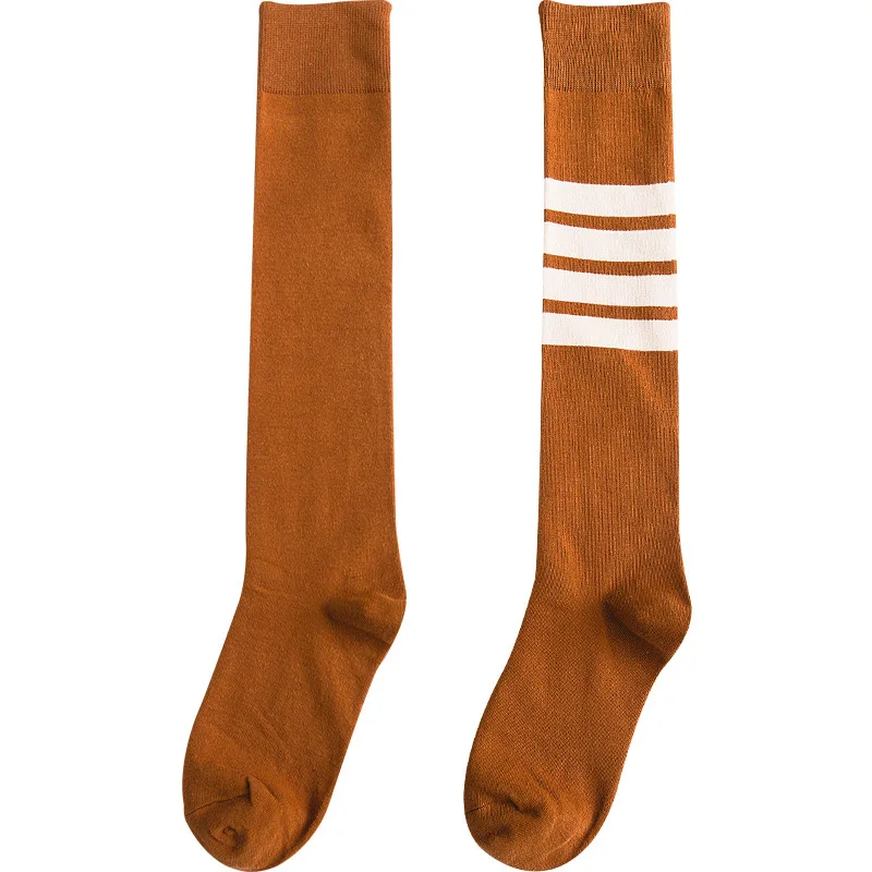 Длинные хлопковые носки для Для женщин носки гольфы женские полосатые гольфы вентиляции для школьниц спортивные гетры