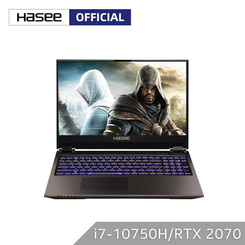 Ноутбук Hasee Z9 CU7PK для игр (Intel Core I7 10750H + RTX 2070/16GB RAM/256GSSD 1T HDD/15 6 '飨Hz IPS 72% NTSC) ноутбук