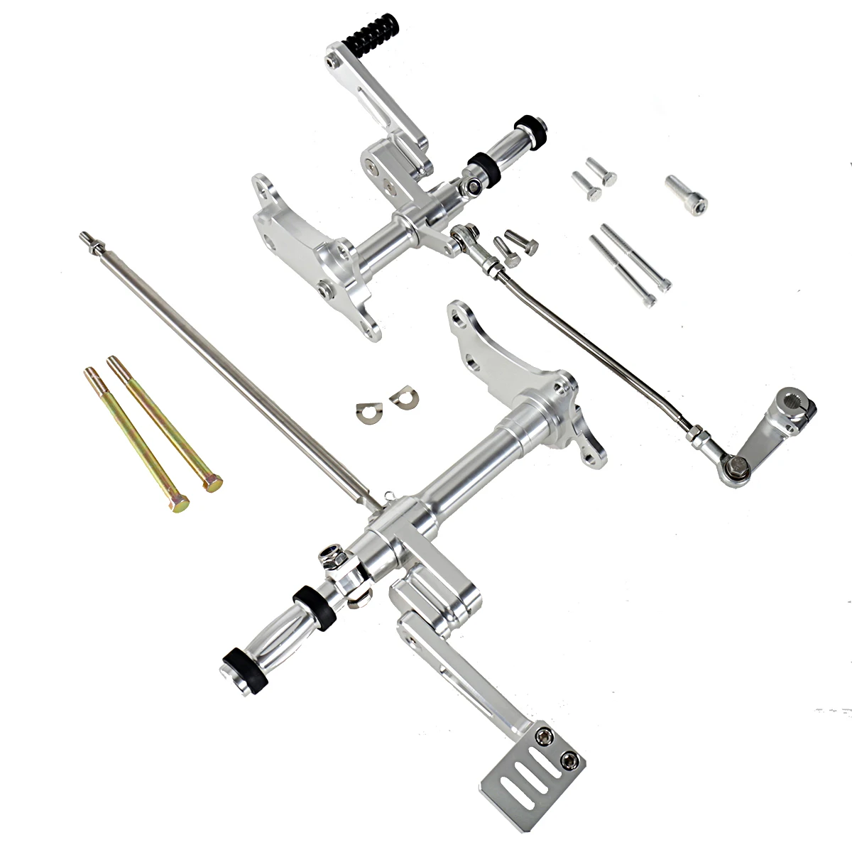 

Silver Shllow Cut Forward Controls Linkage With Foot Pegs For Harley 1991-2003 Sportster XL 1200 883
