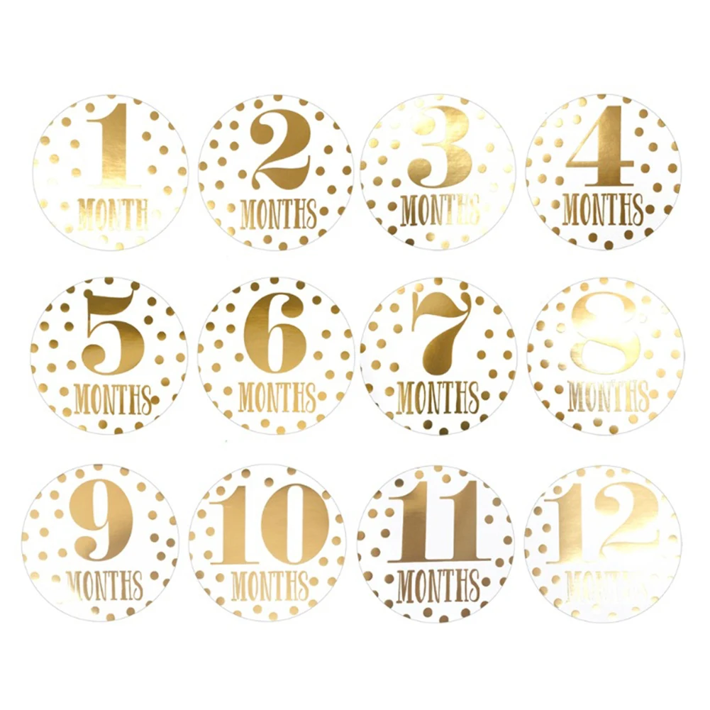 

12pcs Infant Baby Monthly Sticker Elaborate Manufacture Prolonged Durable Pregnant Women Month Milestone Photograph Prop