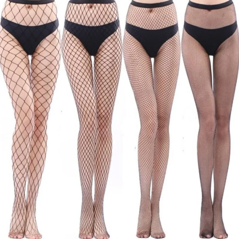 Fashion Sexy Hollow Mesh Black Women Tights Stockings Korean Erotic Fishnet Lady Pantyhose Sex Female Elastic Lingerie Stocking