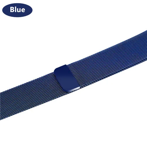 blue Ремешок для apple watch 4 3 5 42mm 44mm apple watch band Миланская петля металлическая сетка ремешок для часов iwatch series 5 4 - Цвет ремешка: blue