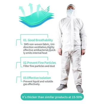 

Disposable Waterproof Oil-Proof Protective Overall Suit Coverall For Spary Clothes Isolation Painting Decorating Cover Gown