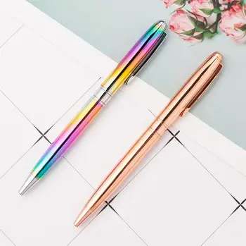 

Rainbow Rose Gold Metal Ballpoint Pen Student Teacher Writing Gift Advertising Signature Business Pen Office Supplies SN3112