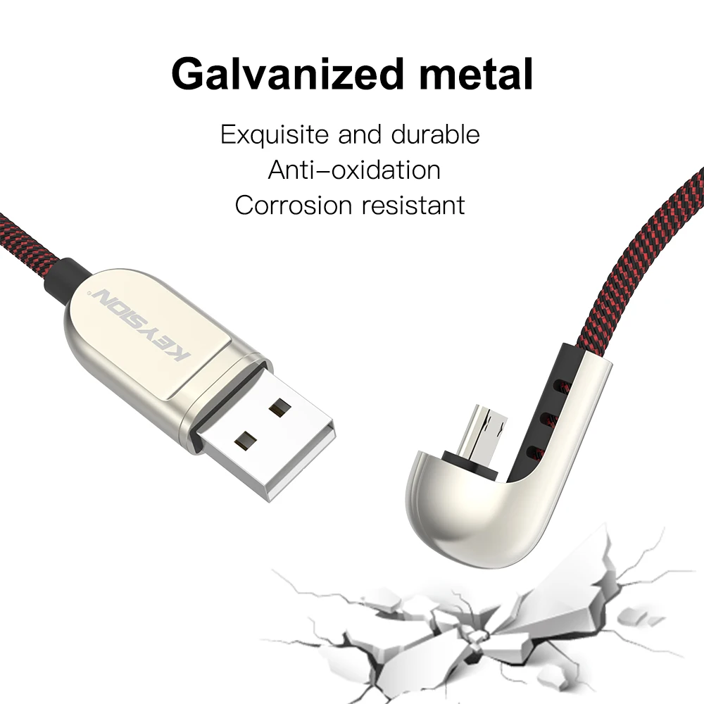 KEYSION кабель Micro USB 2.4A быстрое зарядное устройство игровой шнур для samsung S6 S7 J5 1 м Мобильный телефон игровой кабель для Xiaomi Redmi Note 5