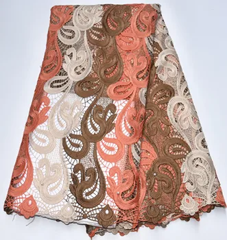 

African cord lace embroidery african lace fabric high quality guipure lace fabric 5yard nigerian lace fabric for wedding PS-Q276