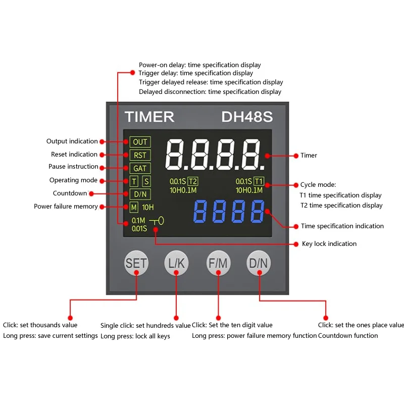 Controlador, AC 220V, 24V, 380V, DH48s-s1z2z