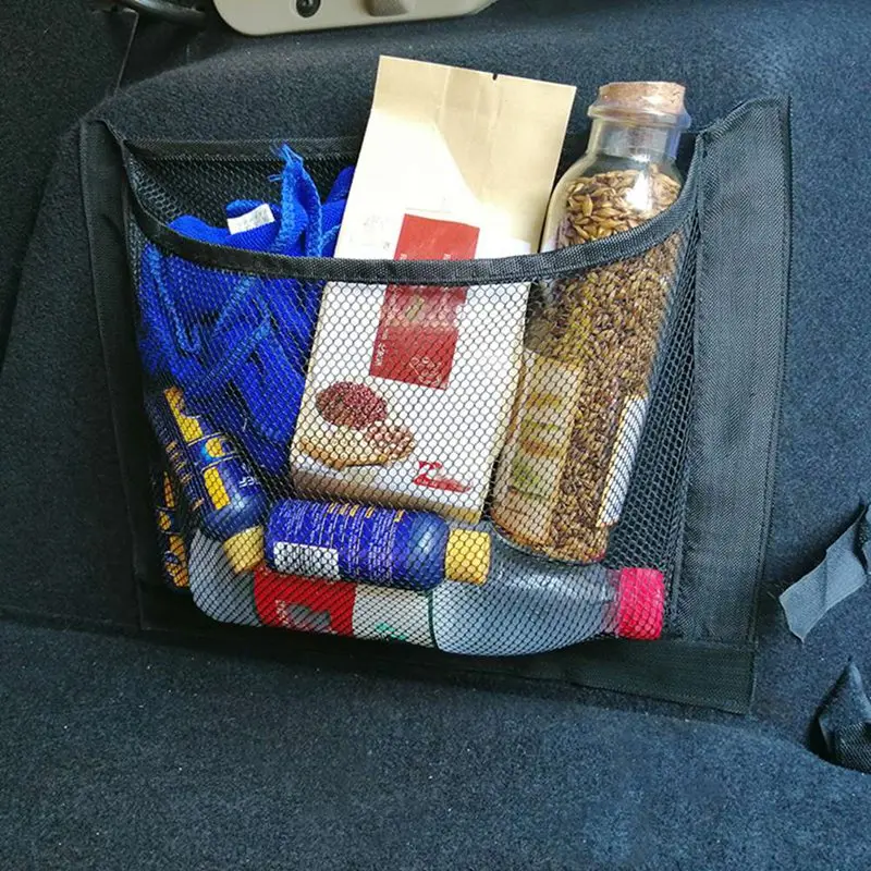 Автомобильный багажник на спинку сиденья эластичная сетка для хранения автомобиля Стайлинг Сумка-пакет для хранения Органайзер Сумка