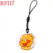 UID S50 1K 13,56 Mhz сменный перезаписываемый MFS50 NFC карта дубликат RFID брелок круговой мультфильм падение клей брелок ключевые метки