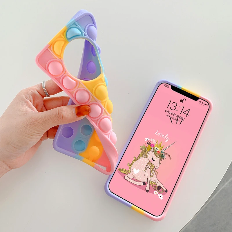 3D Cute Cartoon Pop Toy Case for Samsung S20 FE S21 S8 Plus Note 8 20 Ultra A20E A01 A02 A12 A31 A51 A70 A71 A32 A52 A72 A21 A11 silicone case for samsung