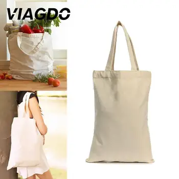 

Shoulder Bag Shopping Bag Premium Natural Hnad Large Canvas Plain Cotton Creamy White
