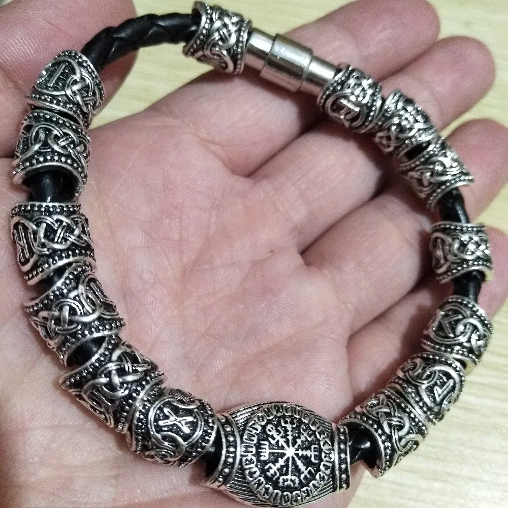 Nostalgia Viking Accessories Runic Runes Beads Diy Jewelry Mens Womens Bracelet Decoration Bangles With Charms Beads 4
