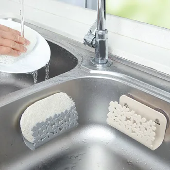 

Sink hollow rack kitchen scouring pad drain rack bathroom soap rack household suction cup storage rack free drilling