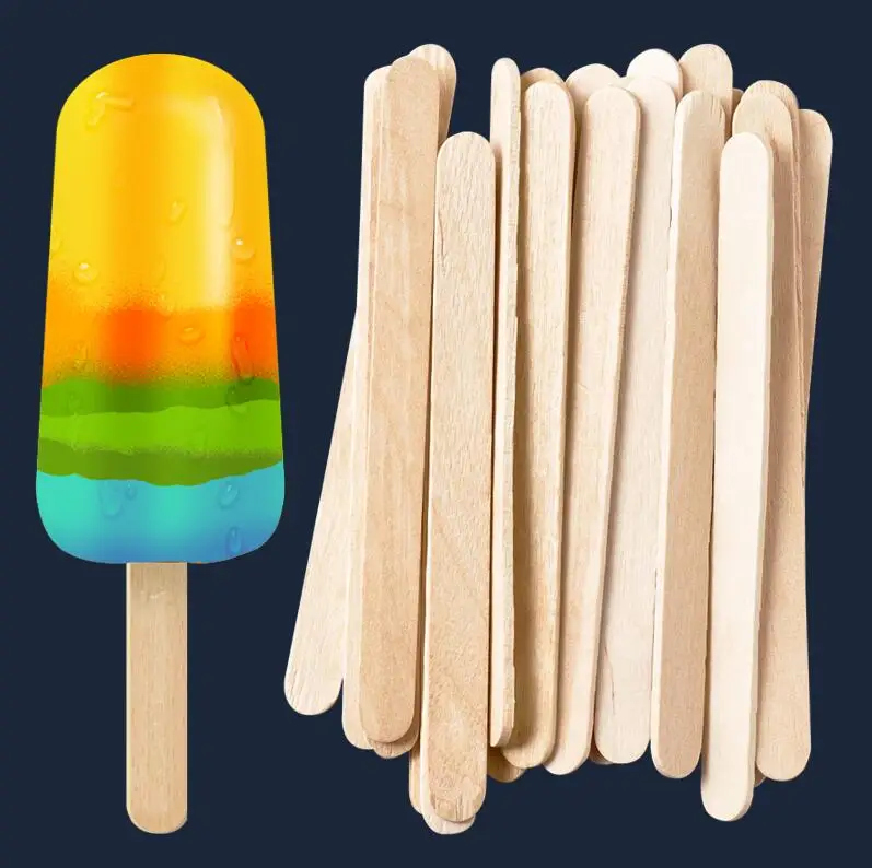 100 шт/партия цветные деревянные палочки для мороженого из натурального дерева палочки для мороженого детей DIY ручной работы мороженое, конфета на палочке Инструменты для торта GYH