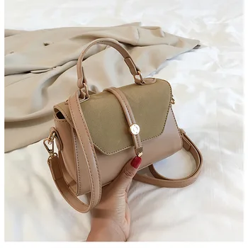 

Women Brand Originality Design Handbags 2019 Joker matte portable messenger bag fashion simple contrast small square bag