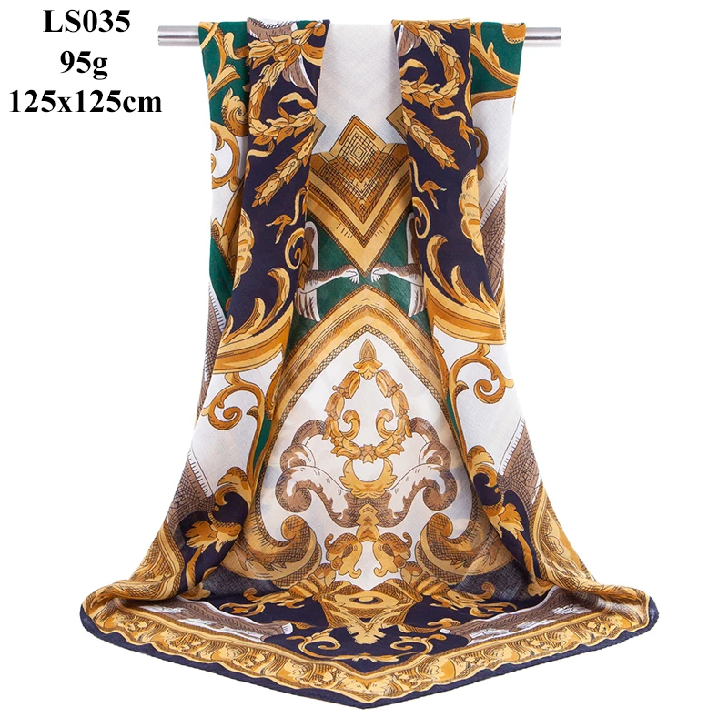 LS035 women scarf Портной Смит большой квадратный размер шарф женский модный дизайнерский большой размер шейный шарф осень зима хиджаб шаль шарфы для женщин - Цвет: LS035 women scarf