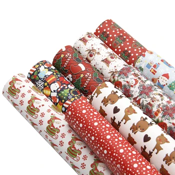 

9Pcs/Set 20*34cm Merry Christmas Deer Dog Faux Synthetic Leather Fabric Sheets ,DIY handmade materials for bag,1Yc7461