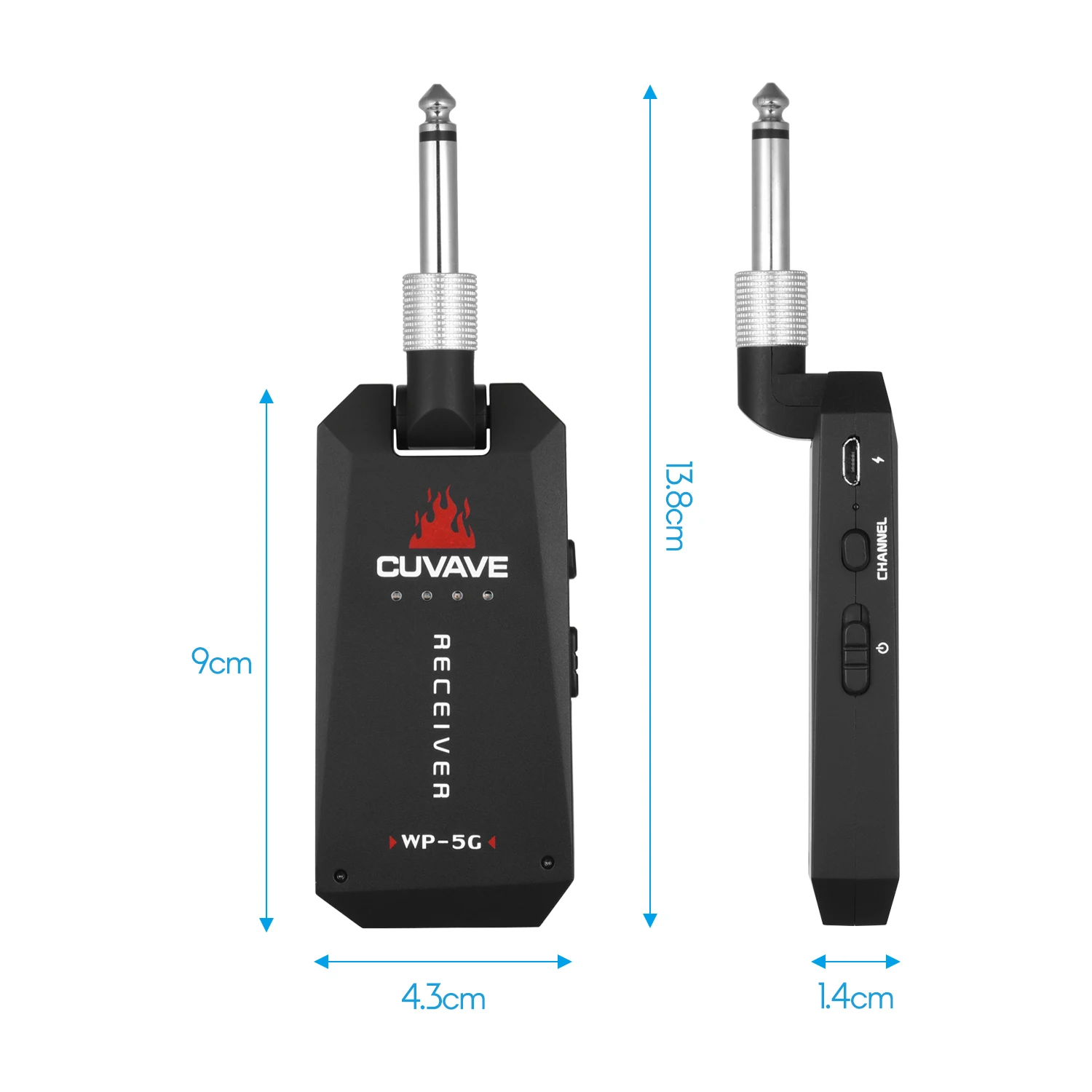 CUVAVE WP-5G беспроводной 5,8 ГГц гитарный передатчик и приемник Система перезаряжаемая аудио ISM группа для электрического усилитель бас гитара