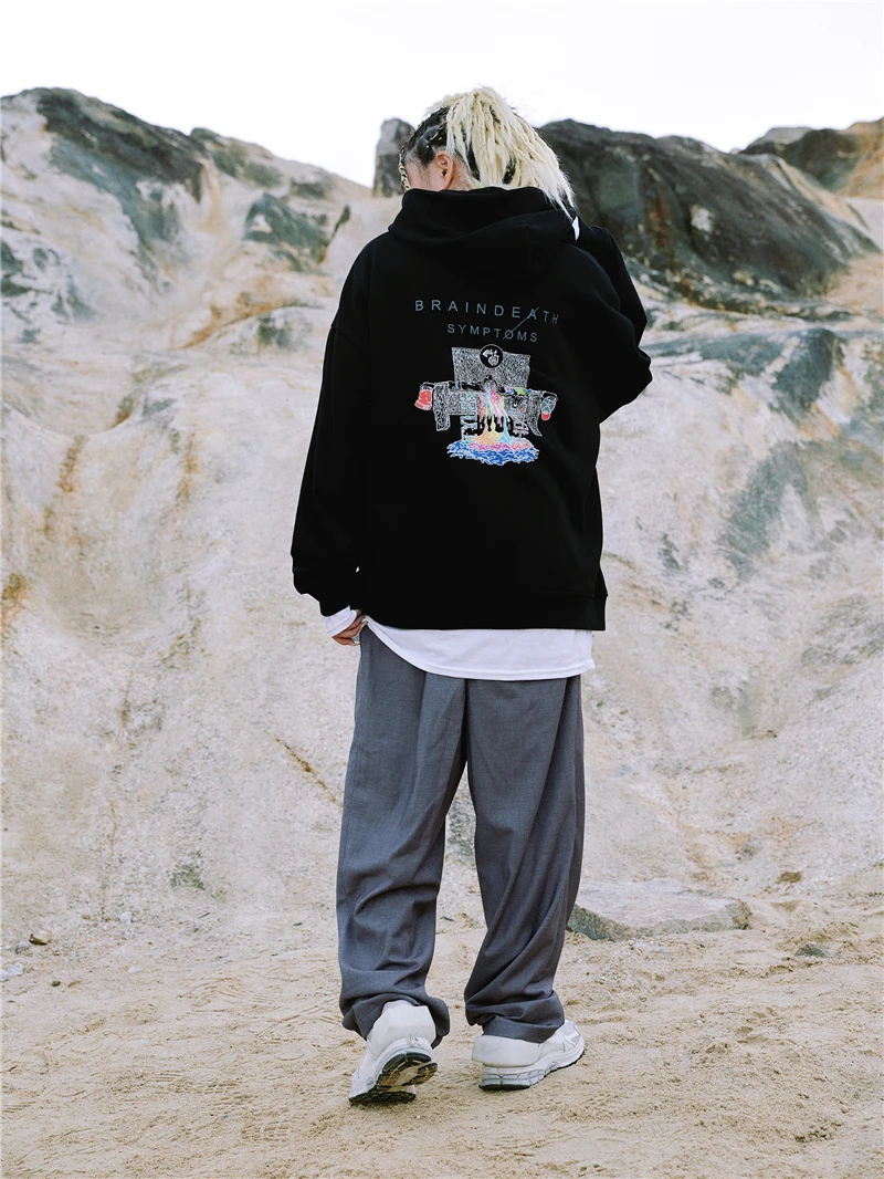 CoooColl 19FW, широкие открытые толстовки с капюшоном, модные новые повседневные мужские толстовки в стиле хип-хоп, Хлопковые женские уличные зимние толстовки