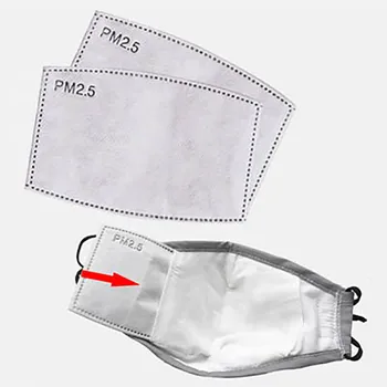 

100pcs Anti-dust Face Mask 5 Layer Pm2.5 Protection Filter Insert Non-woven Fabric Mouth Mask Filter Carbon Filter Paper