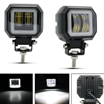

2Pcs Motorcycle 20W 6000K Square Angel Eye Led Work Test Light
