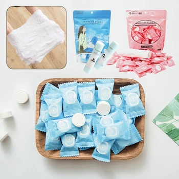 

Towel One Time Cotton 100Pcs/Lot Travel Face Care 50 Pcs Portable Outdoor White Mini Disposable for Compressed Towel Health