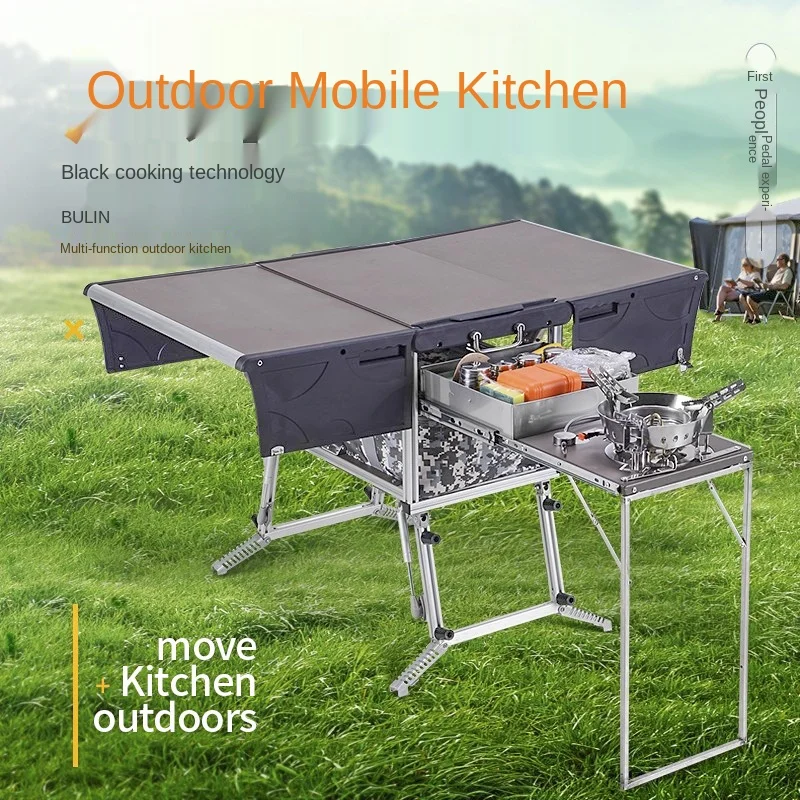 Self Driving Tour BBQ Grill Stove Camping Mobile Kitchen Box