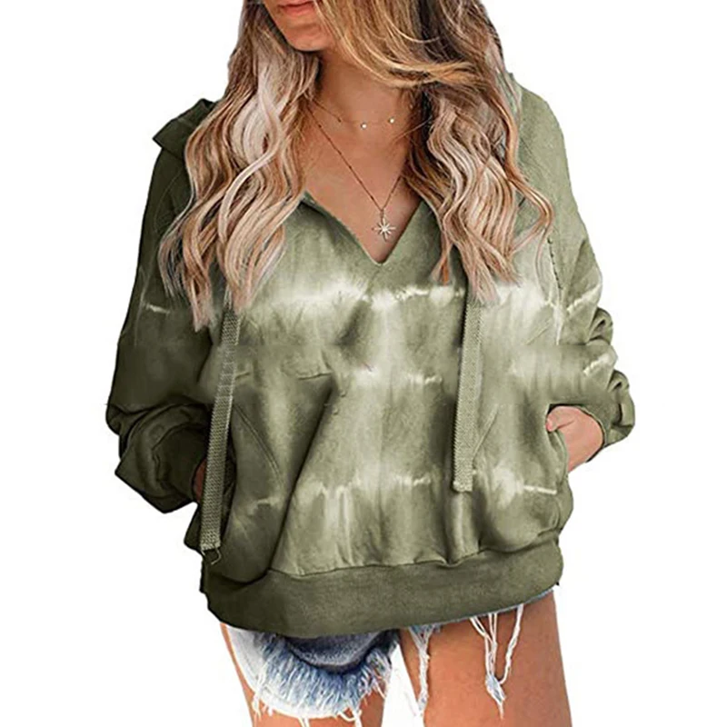 

2020 New Plus Size Women Sweatshirts Ladies Colorful Tie Dye Printed Long Sleeve Hooded Autumn Women Hoodies СвиеѬ
