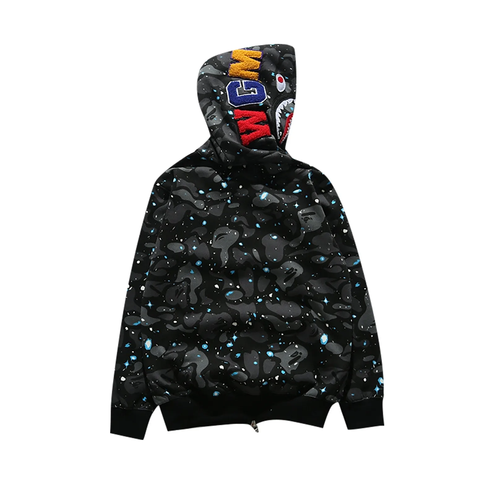 Black Bape Shark Camo Hoodie - BAPE Clothing