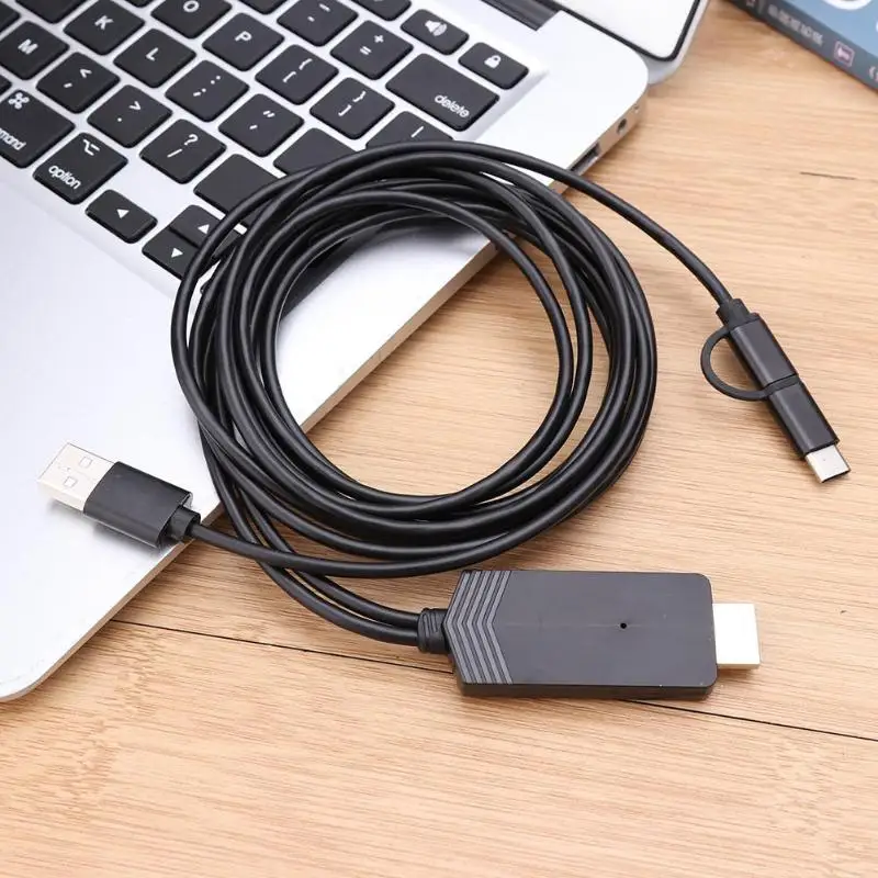 2 m/6.56ft HDMI кабель портативный Безопасный Удобный Mirascreen LD24 Micro USB/type-C к HDMI 1080P провод адаптера