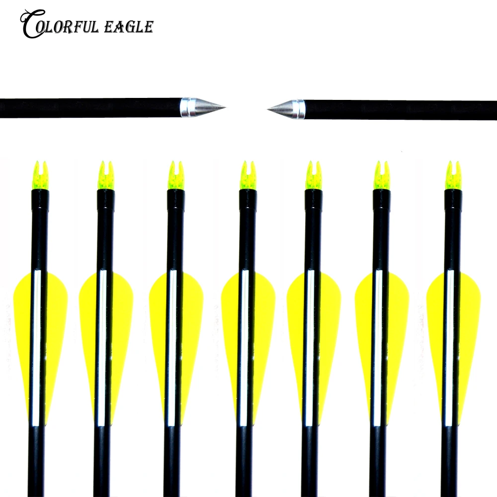 28-31.5" Archery Fiberglass Arrows Target Practice Arrow 3"Plastic Vanes for Bow 