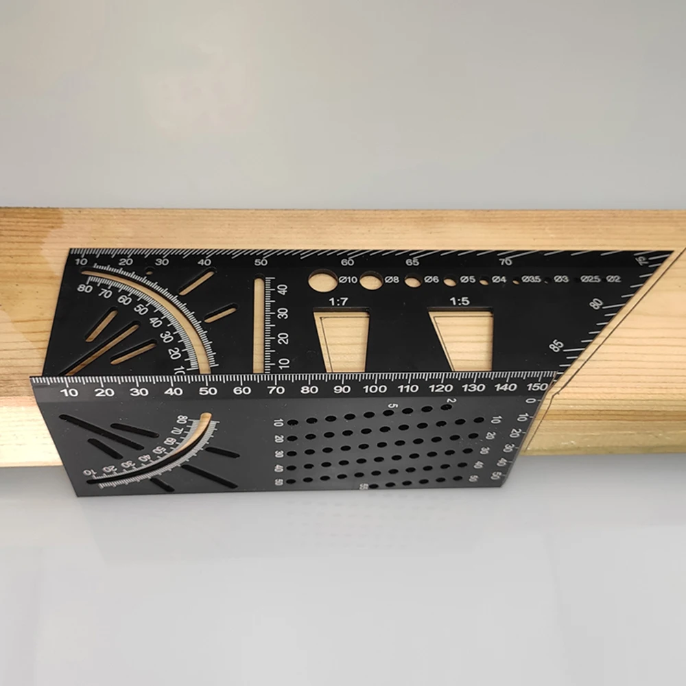 

Carpenter's Angle Ruler T-Type Tridimensional Dovetail Joint Straight Rule Planning Scriber Woodworking Stencil Line Tool Punch