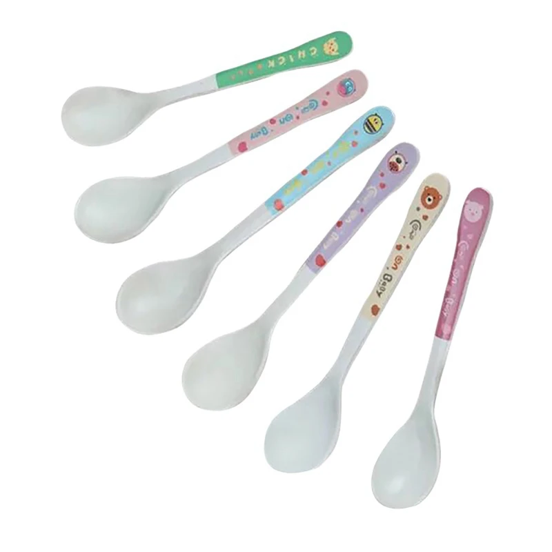 

1PC Random Color Baby Feeding Spoon Fork Portable Food Dispensing Spoon Free Infant Training Soft For Milk Bottle Tableware