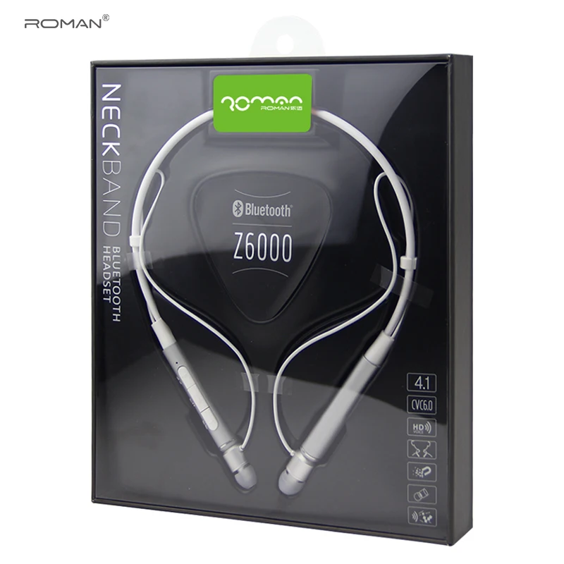 Наушники Roman Z6000 с шейным ремешком Bluetooth розовые золотые беспроводные наушники