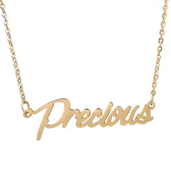 

Men Women Stainless Steel Name Necklace Personalise Gold Color Letter Precious Choker Necklace For Birthday Gift