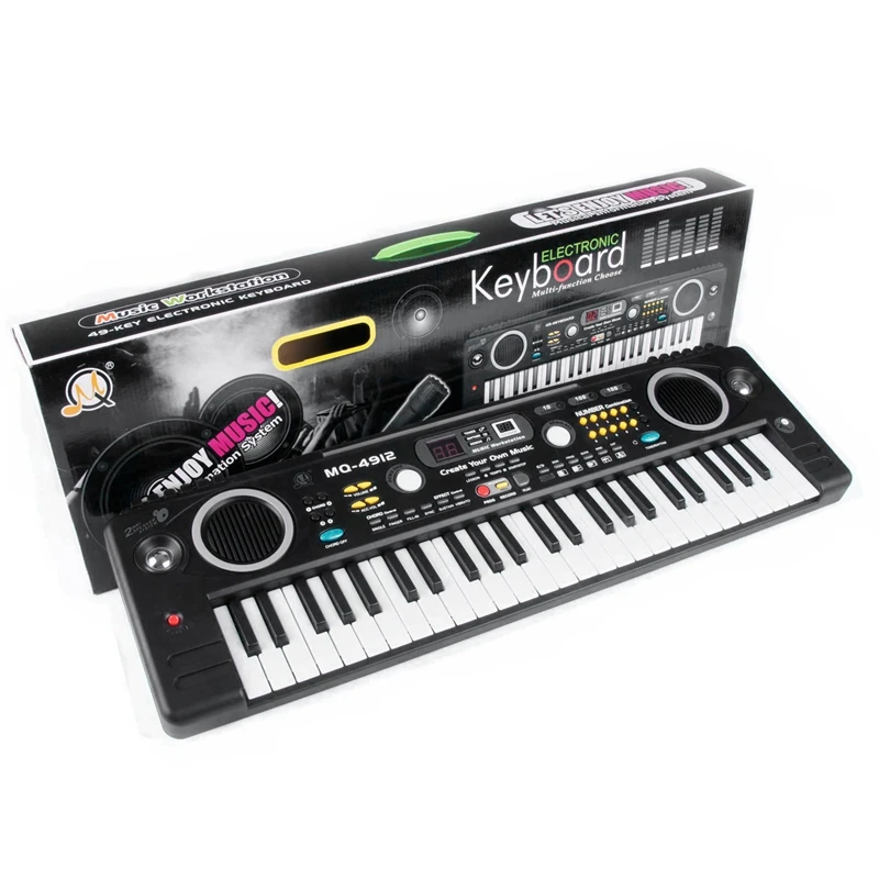 MQ Mq-4912 49 Key Music Digital Electronic Keyboard Piano with Microphone- Portable for Kids& Beginners