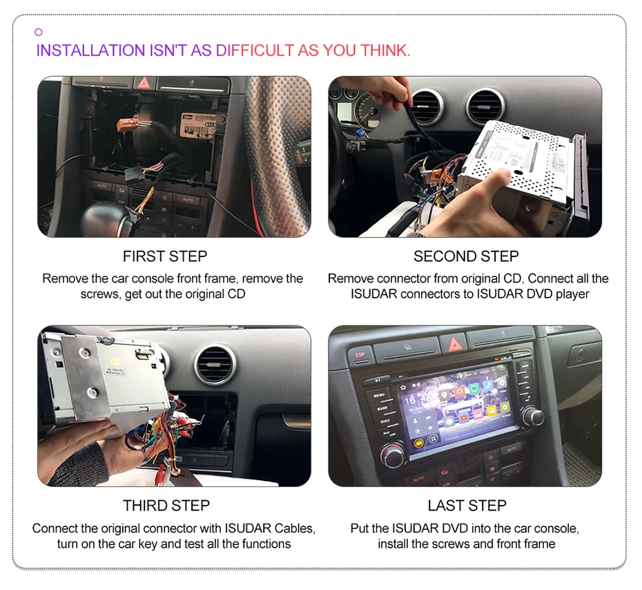 Clearance Android Bluetooth Autoradio Vehicle GPS Navigation for Audi A6 DSP Auto Radio 2 Din Touch Screen Car Multimedia Player Parktroni 16