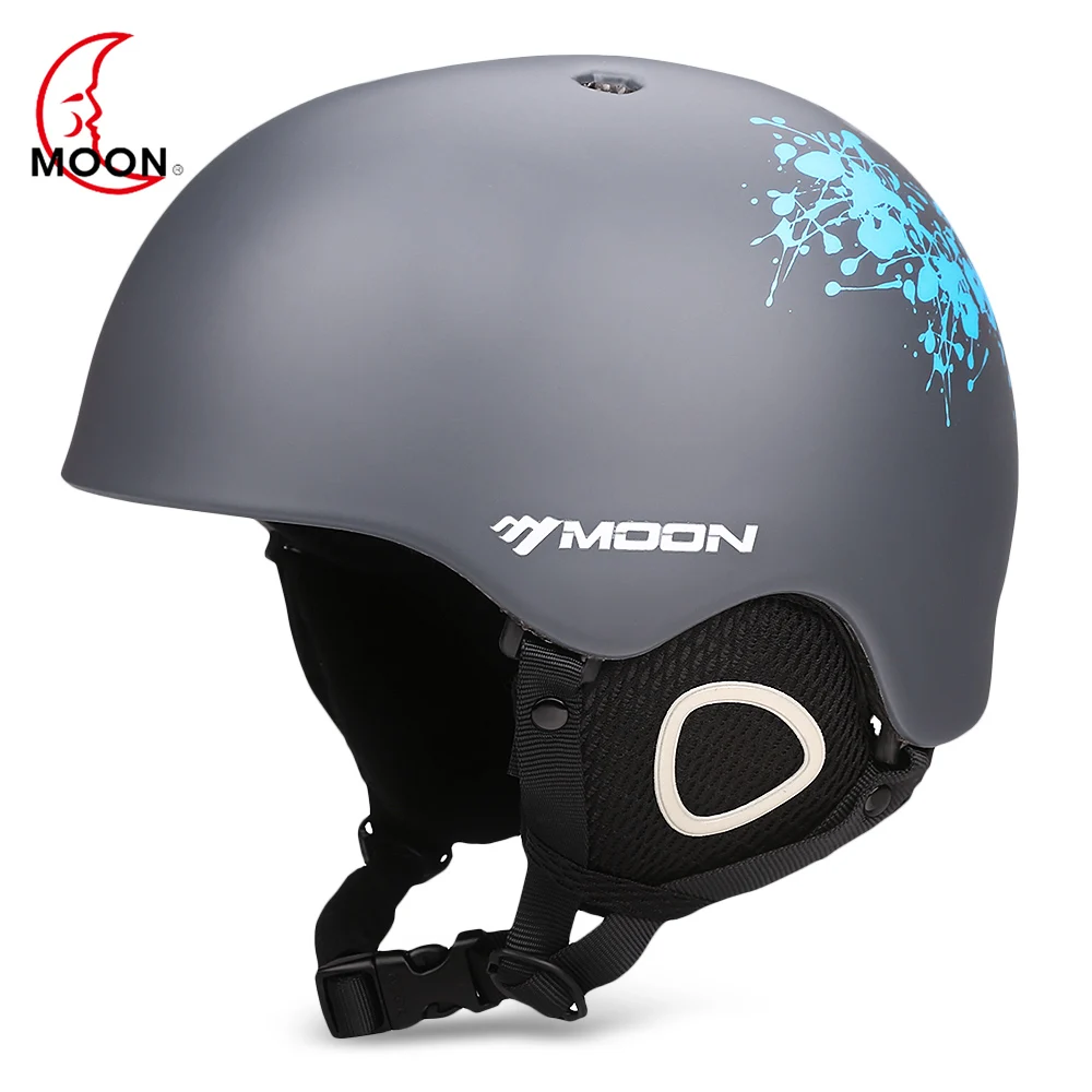 MOON Открытый Интегрированный лыжный шлем с регулируемым ремешком вентиляционные спортивные шлемы для велоспорта катания на лыжах - Цвет: Gray