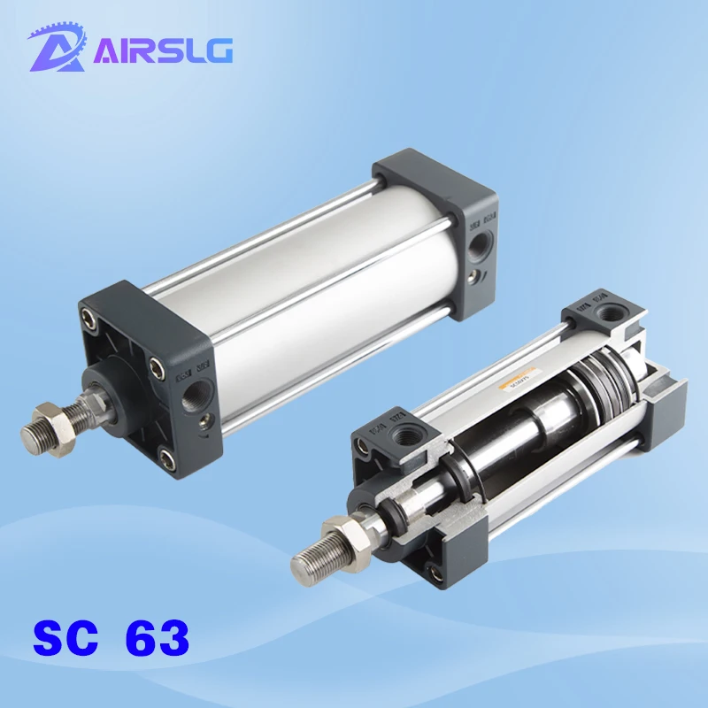 

SC SC63 Standard cylinder Air Cylinders magnet -350Ã—400*450-500-600-700-800-900-1000 mm Stroke Double Acting Pneumatic Cylinder