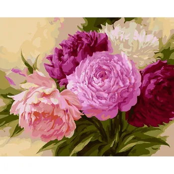 

GATYZTORY DIY Painting By Numbers Zero Basis HandPainted Flowers Oil Painting Paint For Adults Children Home Decoration