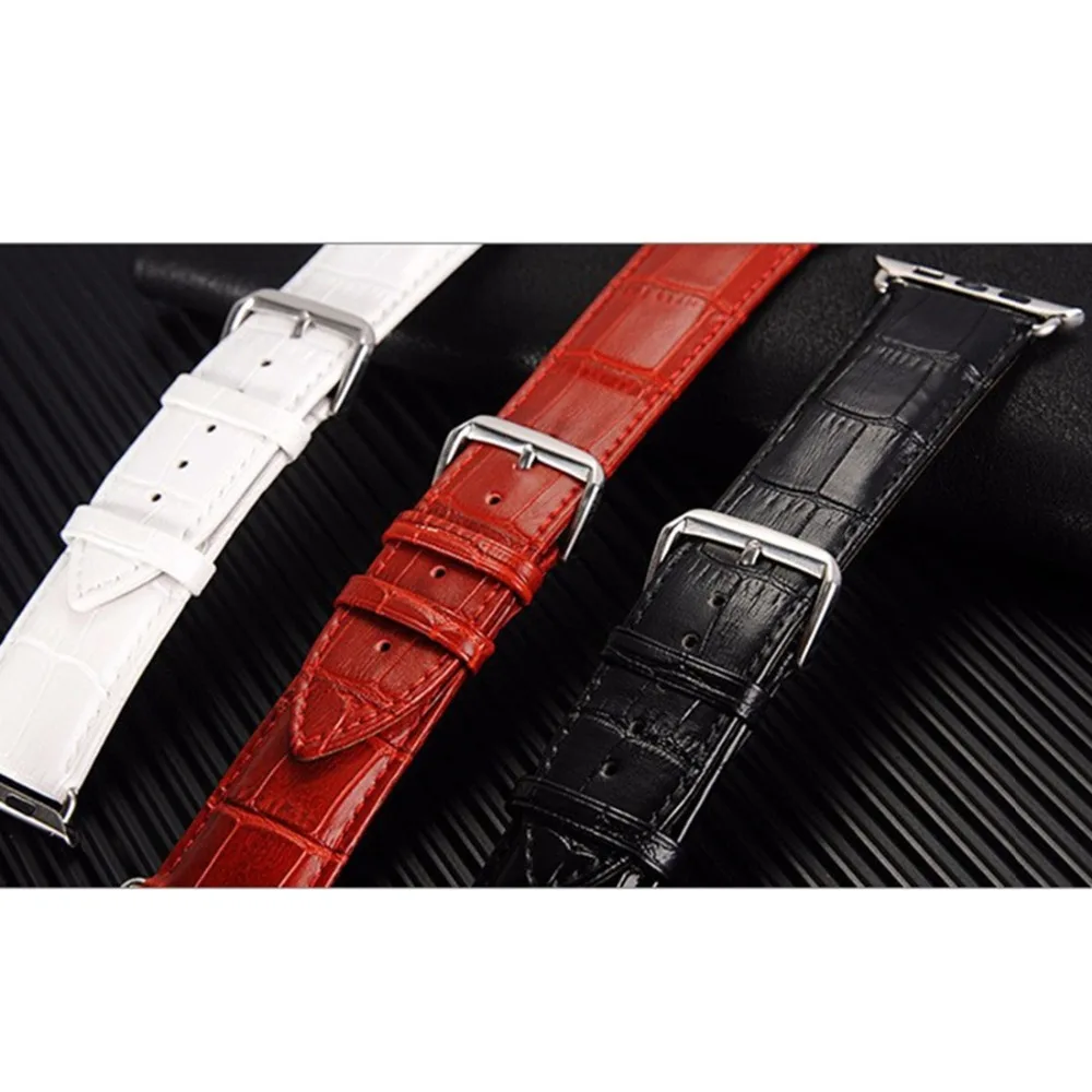 Хохлатый кожаный ремешок для Apple Watch 42 мм 44 мм correa iwatch series 5 4 3 2 1 40 мм/38 мм бамбуковый браслет на запястье