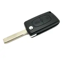 2-Button Folding Housing Car Key Protective Case For Peugeot 207 307 407 308 Car Modification Accessories