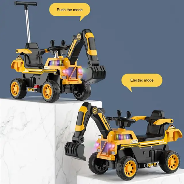 Children Electric Remote Control Excavator Sliding Car With Music Light 1-6 Year Old Child Gift Kids Ride-On Toy Scooter Walker 2