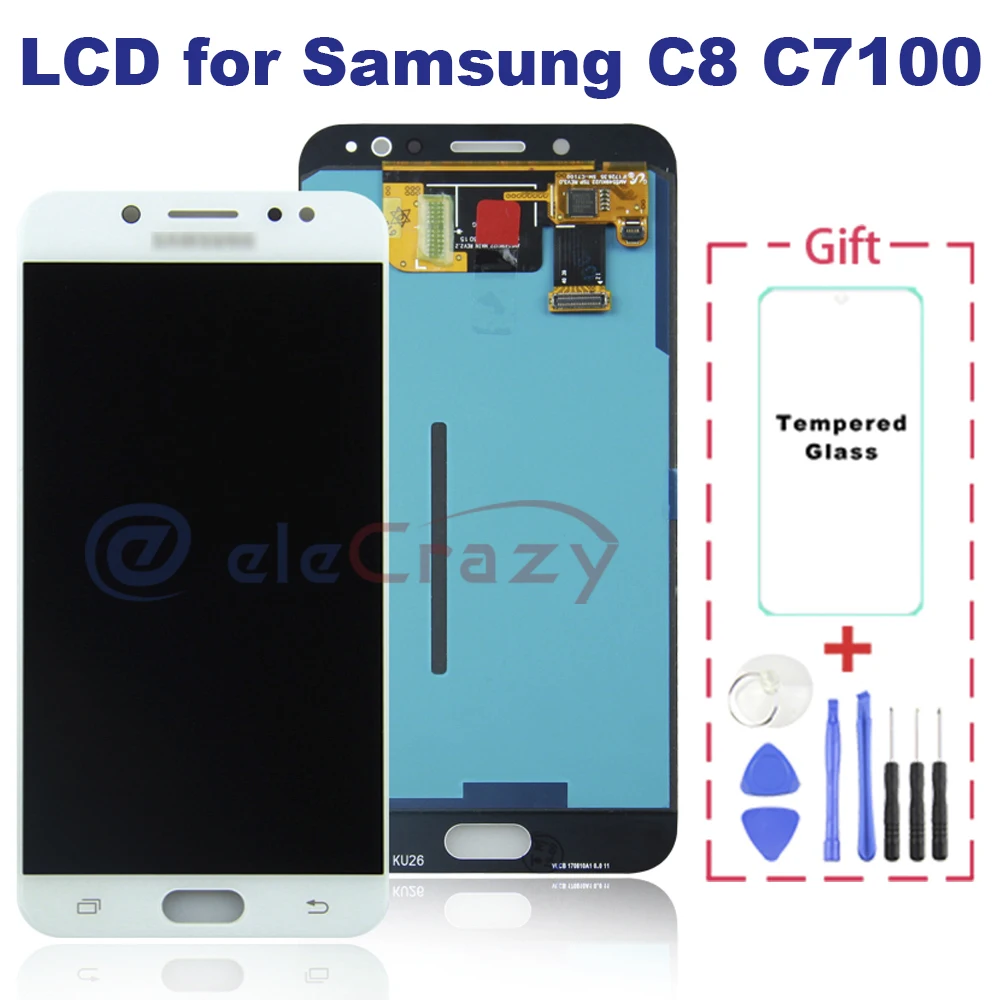 Original for Samsung Galaxy C8 LCD Display C7100 Touch Screen Digitizer Assembly Replacement 100% tested | Мобильные телефоны и