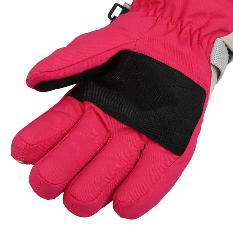 KLV Children Boys Girls Winter Warm Windproof Waterproof Sports Ski Gloves Kids Breathable Adjustable Glove