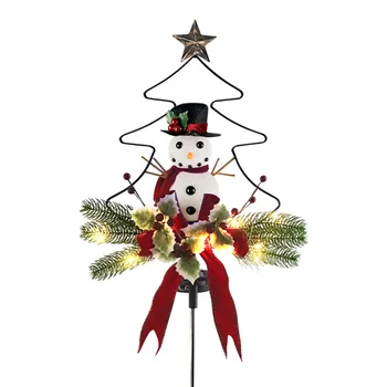 

Solar LED Hardware Chritmas Tree Snowman Inserted Flower Lamp Garden Lawn Romantic Decoraitive outdoor solar garden light