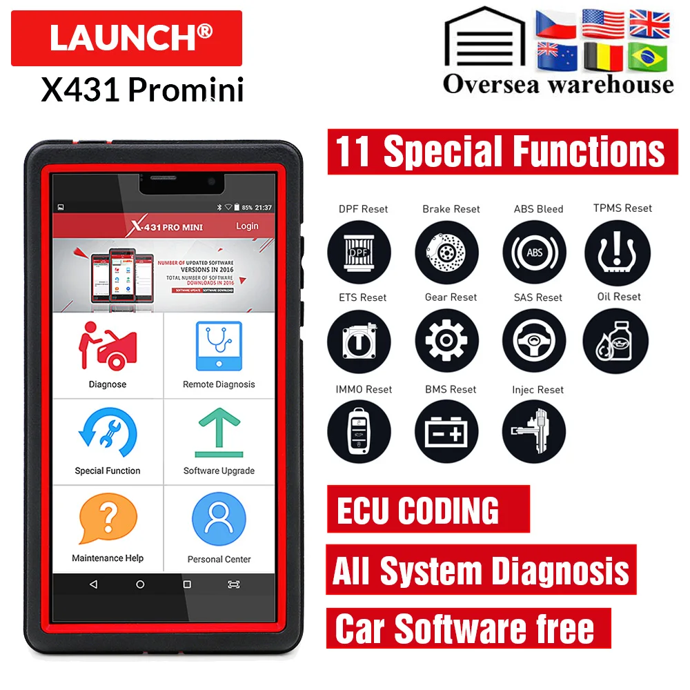 

Launch Pro Mini X431 PROCar Diagnostic Auto Code Scanner Support WiFi/Bluetooth ECU Full Systems X431 Promini 2 Year Free Update